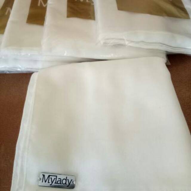 voal plain by MyLady hijab broken White / hijab segiempat polos warna putih tulang Premium