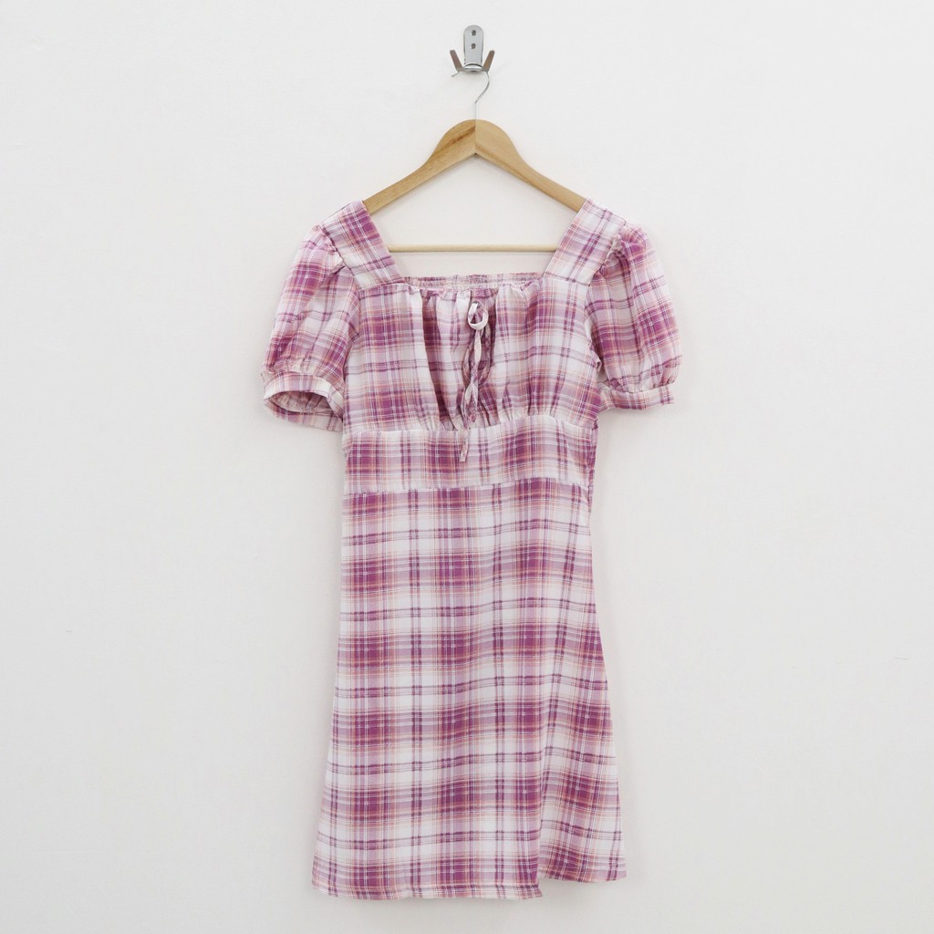 Septia plaid dress -Thejanclothes
