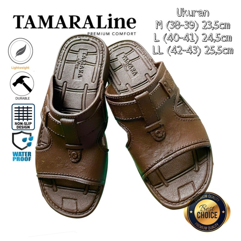 Sandal Selop Slide Slip on Karet Pria Dewasa / Remaja - TAMARALINE 170 / Bahan Premium Lentur Empuk Ringan Kuat Anti Slip Anti Air / Model Sandal Casual Santai Rumah Hotel Outdoor Kamar Mandi Murah Original