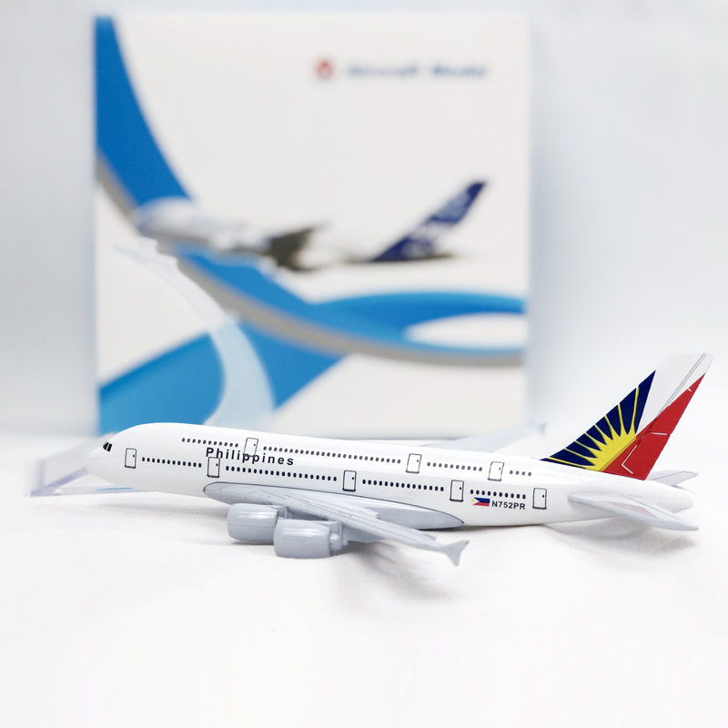 Miniatur Diecast Pesawat Philippine Airlines A380 Airbus 380 Bahan Metal Alloy Ukuran 16CM