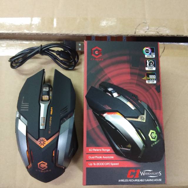 MOUSE GAMING WIRELESS RECHARGEABLE CYBORG C1 WARKNIGHTS SILENT