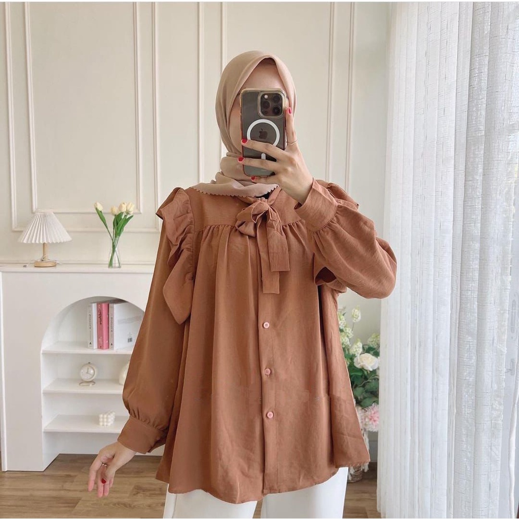 Levvia Blouse premium wanita airflow crincle deodora rayon