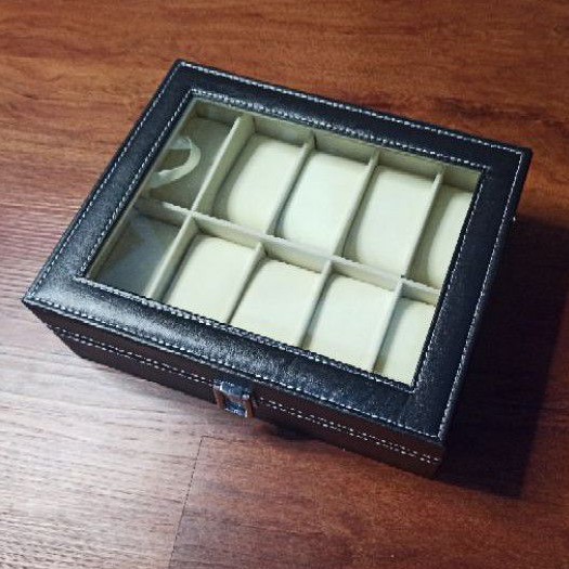 MPro Kotak Jam Tangan Isi 12 10 SLOT Watch Organizer Tempat Penyimpanan Aksesoris Arloji Bahan Kulit PU j