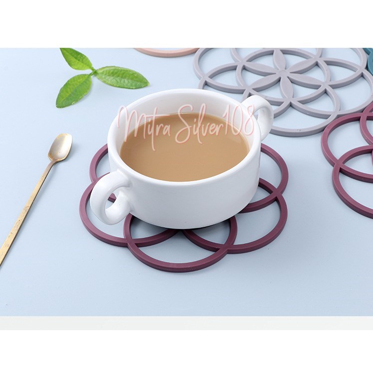 [MS108] PR 04 - Tatakan Gelas Panci | Alas Piring Silikon Tahan Anti Panas | Tatakan Impor Murah | Model Terbaru