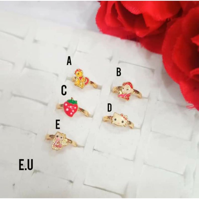 Cincin Anak Karakter varian motif perhiasan Anak Gold dan Silver limited edition (COD)