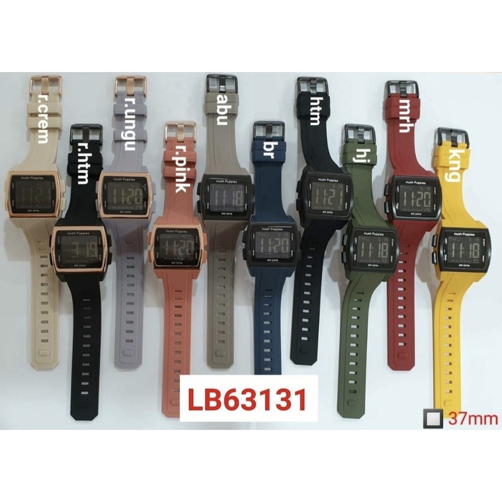 BISA COD✅Jam tangan pria wanita Digital Strap Karet tahan air Hush puppies