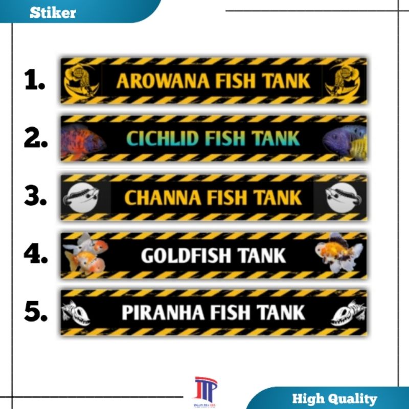 Stiker Aquarium Ikan Predator / Stiker Ikan Hias
