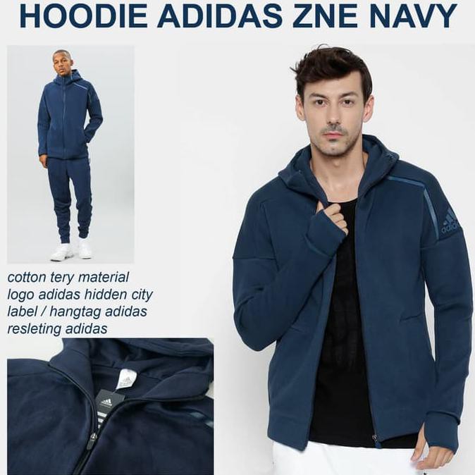 Hot Stuff Jaket Hoodie Zne Adidas Daybreaker Navy