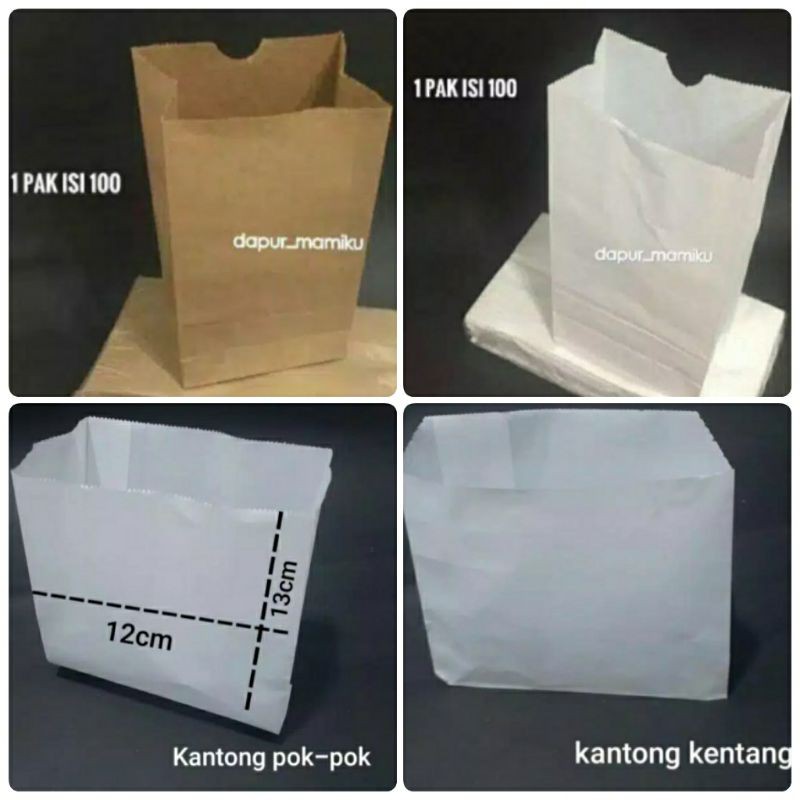 DAPURMAMI Paperbag Kantong Roti Kantong Makanan paper bag Kentang Chicken Pok Pok