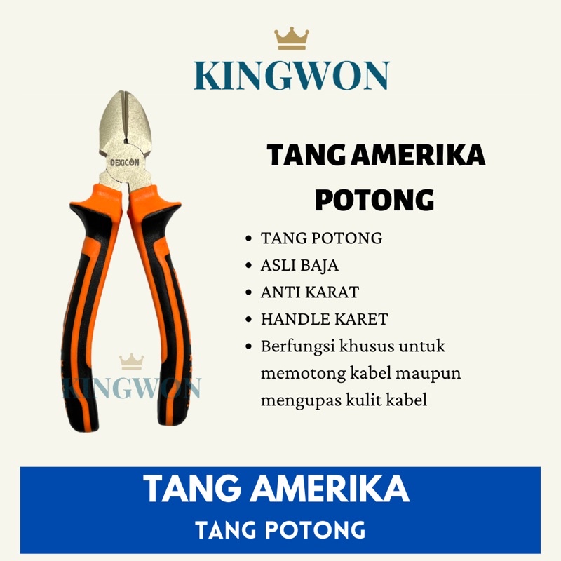 TANG POTONG KOMBINASI LANCIP ASLI BAJA /TANG SERBAGUNA ANTI KARAT BERKUALITAS DEXICON