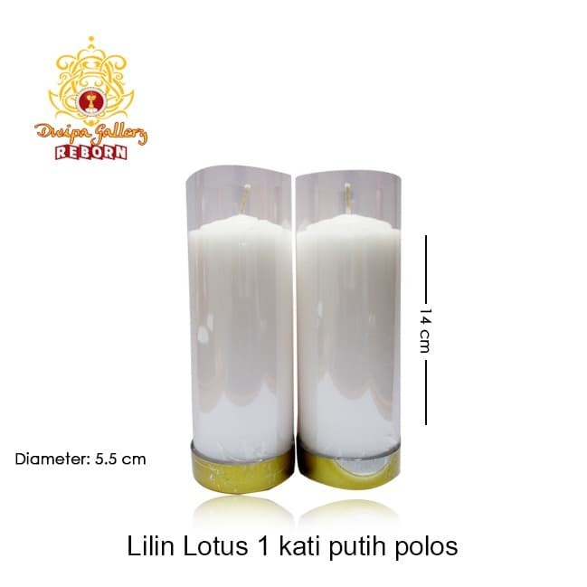 Lilin/Candle Puja Sembahyang Pilar Lotus 1 Kati Putih Polos