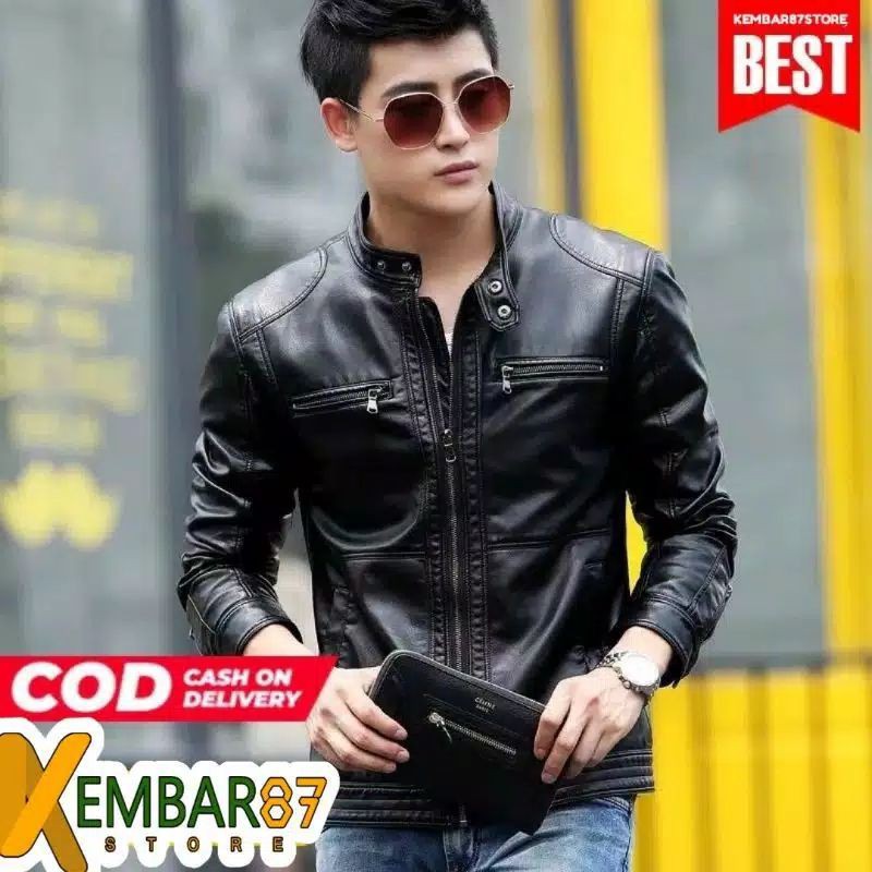 (NEW TREN) Jaket Kulit Asli Pria Silverstone RFLA Ariel Noah