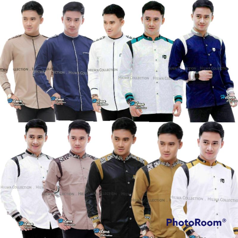 baju koko gus azmi,baju koko putih