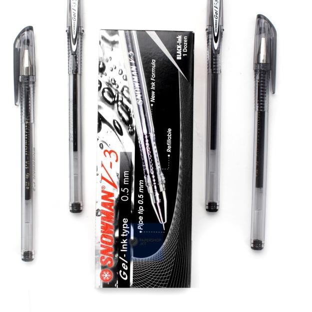 

❀ Pulpen Snowman V3 Pen gel 0.5mm Bulpen Bolpoint ( Perlusin ) - Biru ❈