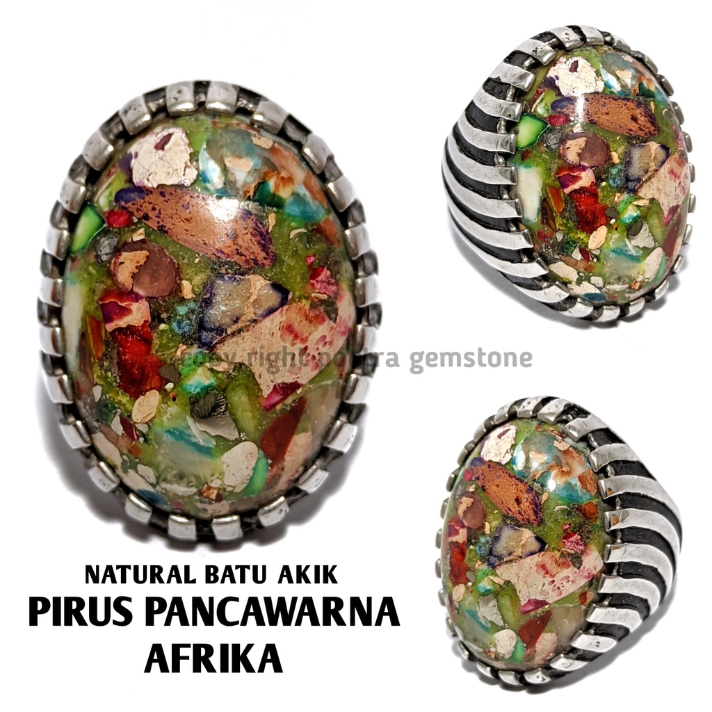 Natural Batu Akik Pirus Pancawarna Afrika Original PPA16