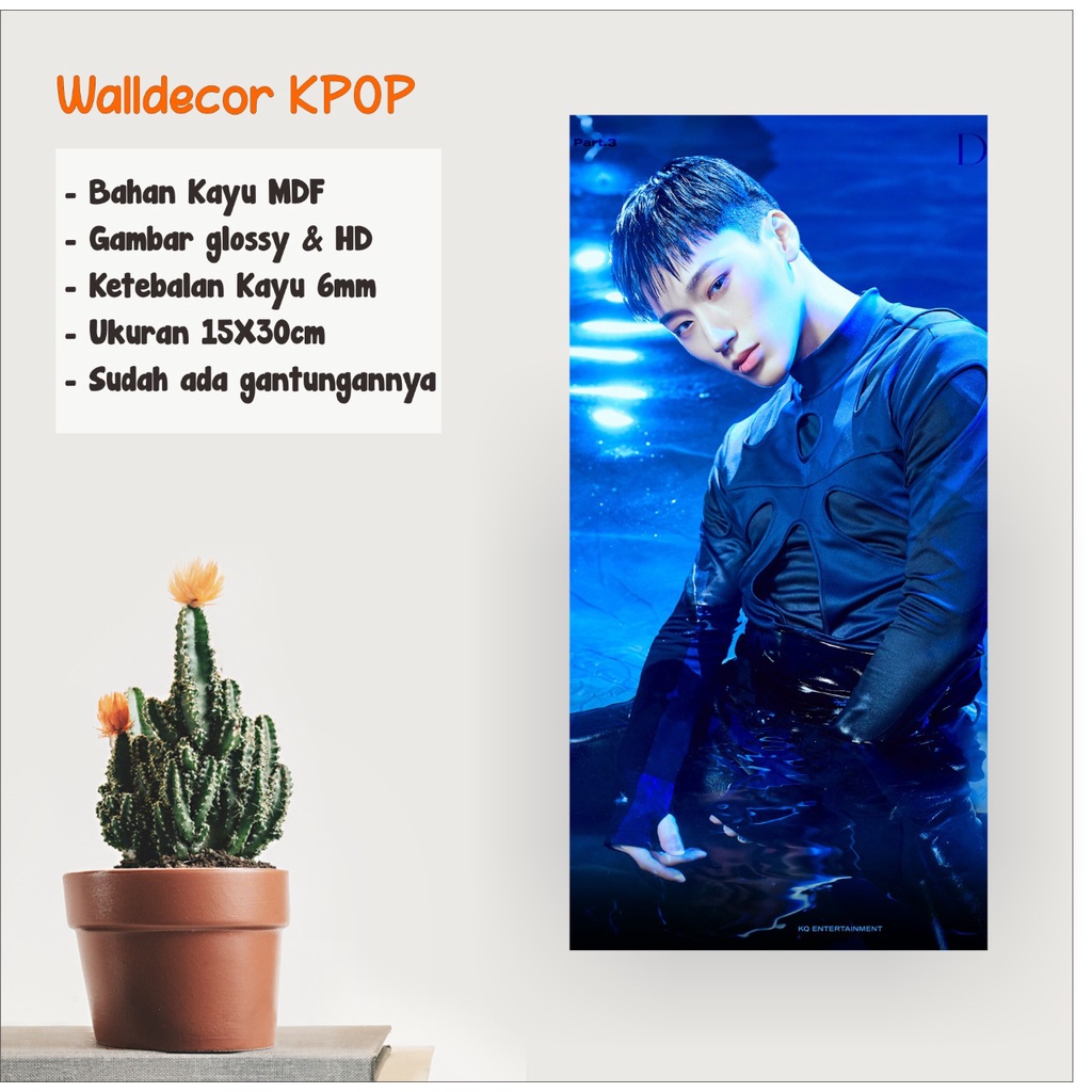 WALLDECOR ATEEZ SAN UKURAN 15X30 CM WALL DECOR POSTER KAYU HIASAN DINDING KPOP