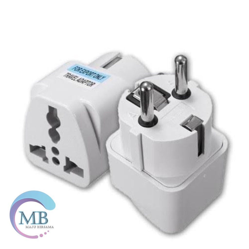 STEKER Adaptor Travel Charger / Sambungan Charger Kaki 3 ke Kaki 2 / EU KR Plug Adapter Converter MB2558