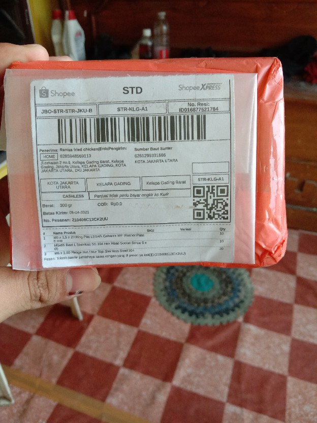 M6 X 1.00 Flange Nut / Mur Topi Stainless Steel 304