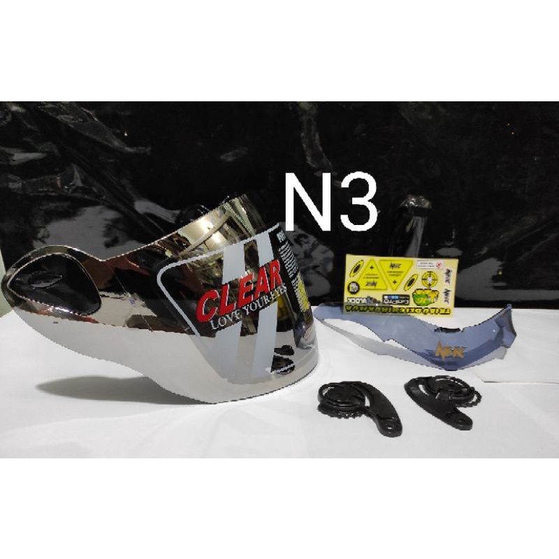 flat visor NHK r6 iridium +spoiler NHK r6 + / gratis stiker visor NHK