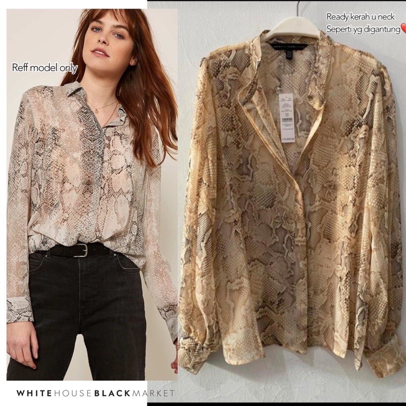 WHBM SNAKE PRINT BLOUSE
