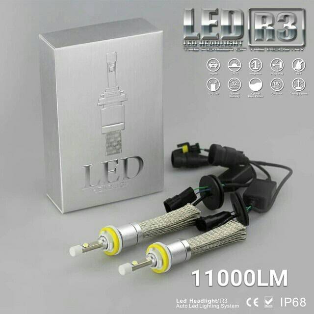 Lampu LED R3 Mobil 11000lm XHP50 XHP 50 H1 H3 H4 H7 H9 H11 HB3 HB4