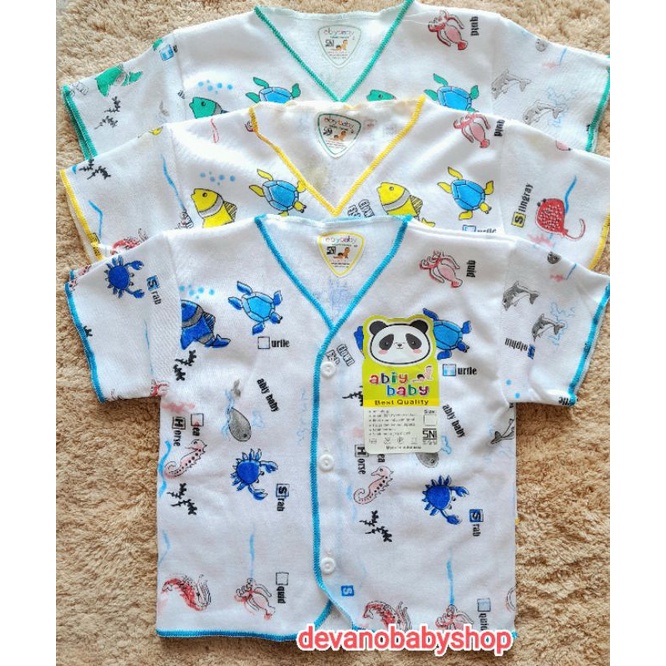 6PCS BAJU BAYI LENGAN PENDEK ABIY BABY-BAJU BAYI LENGAN PENDEK-BAJU BAYI MURAH