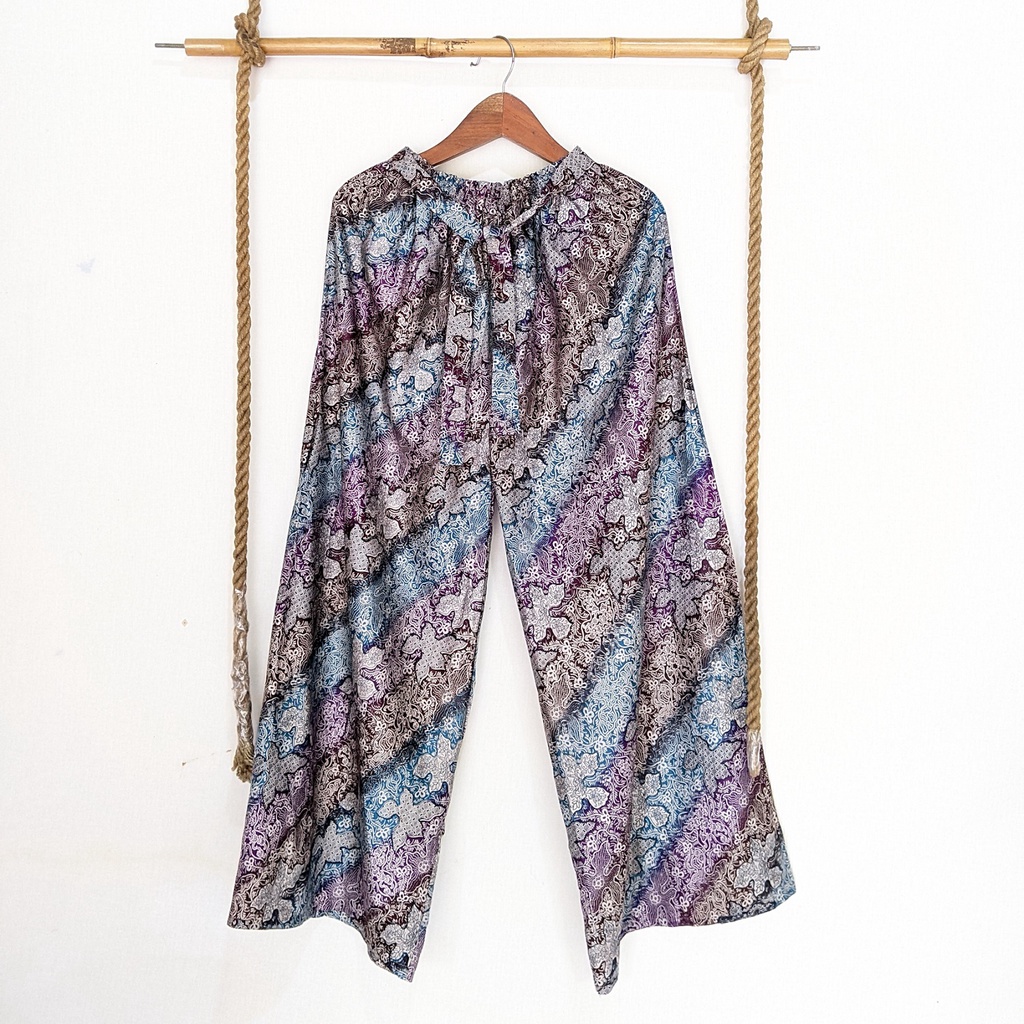 Celana Tidur Kulot Super Jumbo Bahan Rayon Big Size Wanita Premium Murah OOTD Celana Panjang Daily Cullote Tie Dye Shibori Kulot Panjang Wanita Pria XXL-Batik Bunga 1