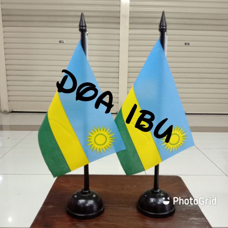 

best seller tiang kayu meja+bendera RWANDA ready stock