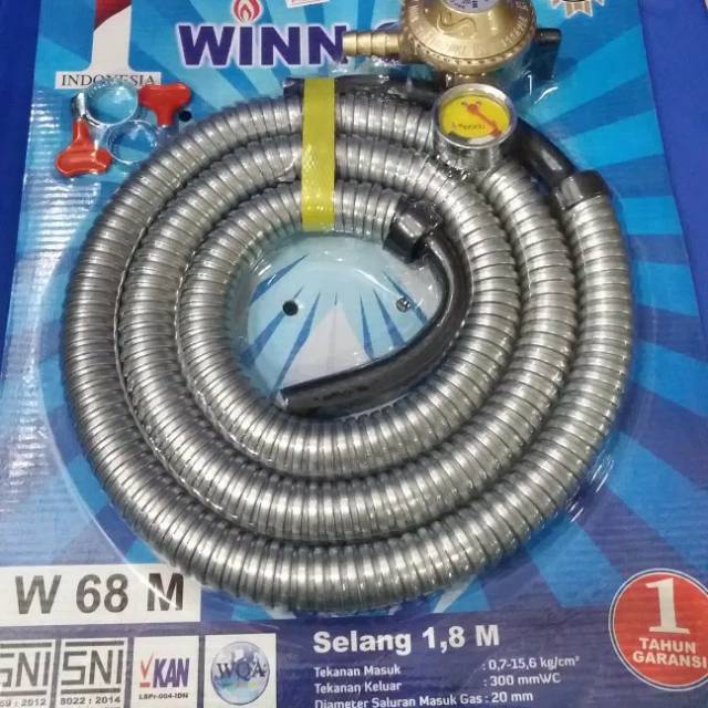 Winn Gas Selang Paket Regulator Gas Meter Spiral PSFRW68M/ PSFRW298M