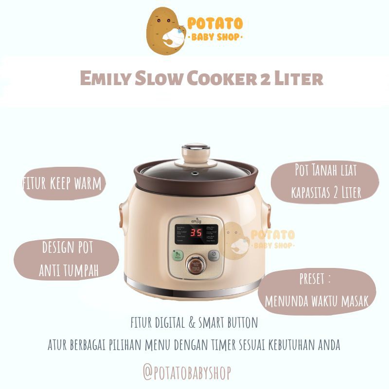 Emily Slow Cooker 2 Liter 2L