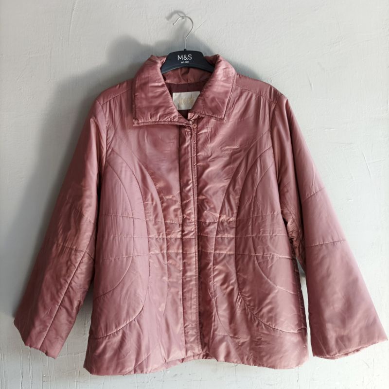 Jaket Parka Wanita Jumbo size L Japan Brand warna rose gold