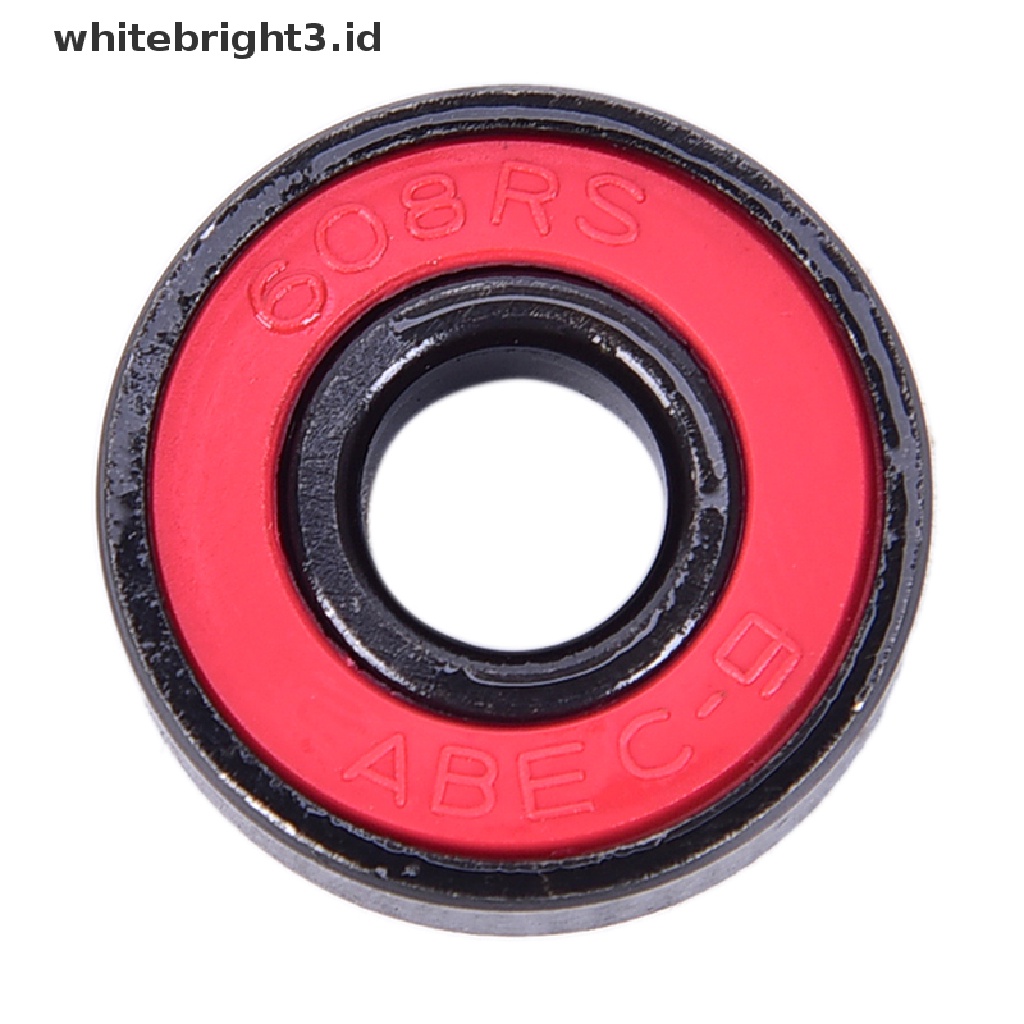 (whitebright3.id) 10pcs / set 608 2RS Bearing Deep Groove Bahan Baja 608RS 608-2RS