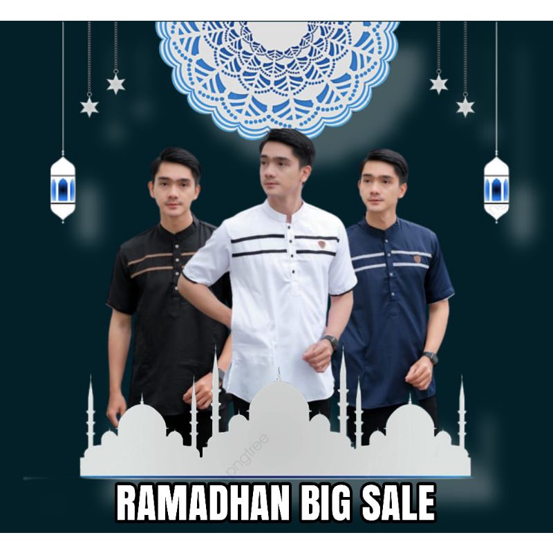 Jual Baju Koko Muslim Pria Lengan Pendek Bahan Toyobo M L Xl Xxl