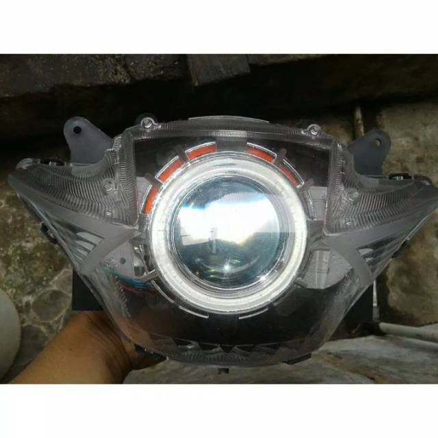 HEADLAMP / REFLEKTOR / LAMPU DEPAN SUZUKI GSX R 150 / GSX S 150 DENGAN HID PROJECTOR AES / VAHID