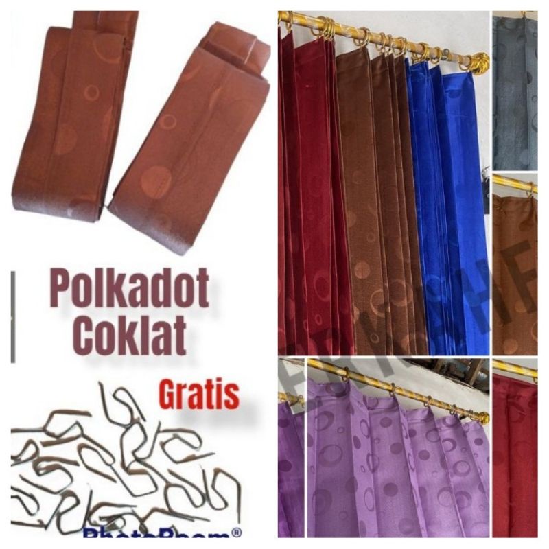 Gorden Plisket Kawat S Motif Polkadot Minimalis Gorden Jendela Pendek Kawat Gorden Jendela Panjang G