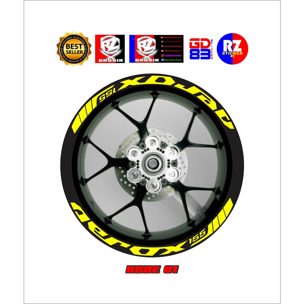 Cutting sticker lis pelk aerox lis velg yamaha aerox all new 155 aerox KODE 01
