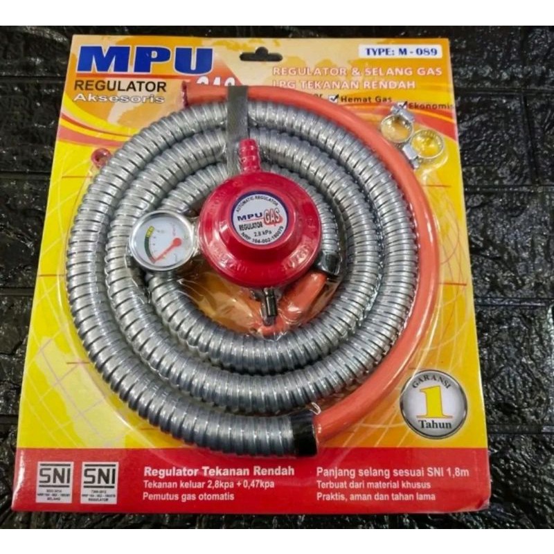 Regulator Meter dan Selang Gas LPG (Elpiji) MPU M-089