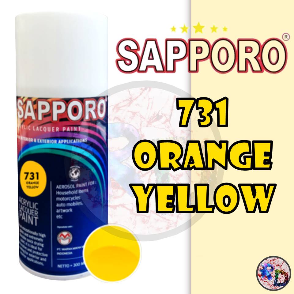Sapporo Paint Orange Yellow 731/ Kuning/ cat semprot/ pylox/ pylok/ pilok