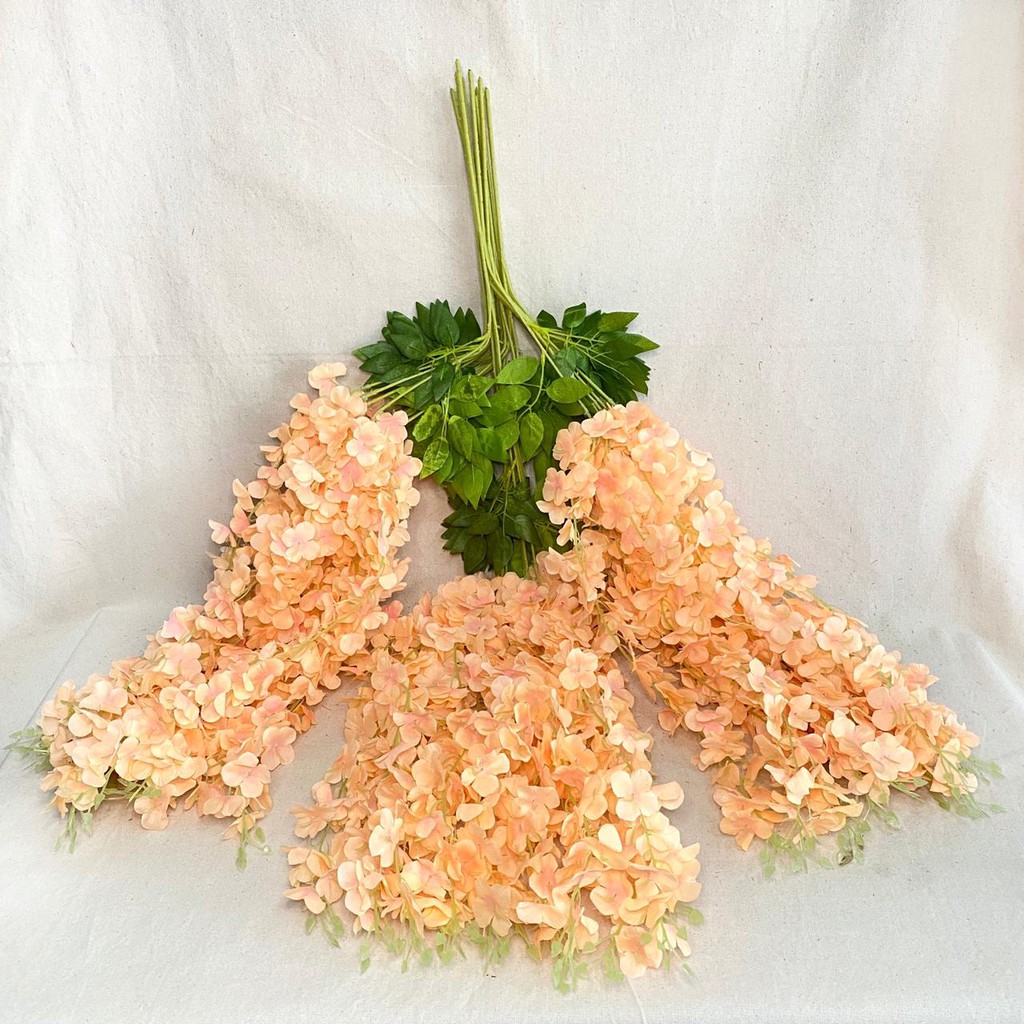 Wisteria Jumbo (lusinan) Bunga Artificial / Bunga Plastik / Bunga Dekorasi / Pernikahan-Peach tua