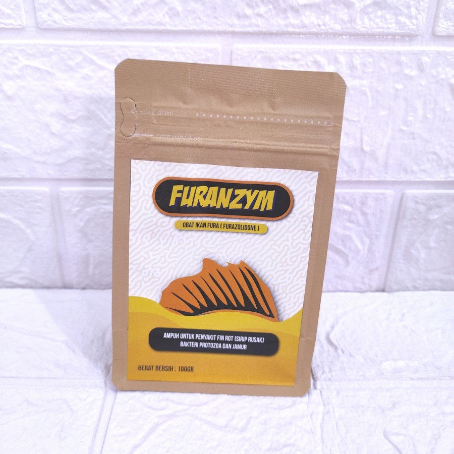 Obat ikan Fura Furazolidone furazolidon merk FURANZYM 100 gram finrot