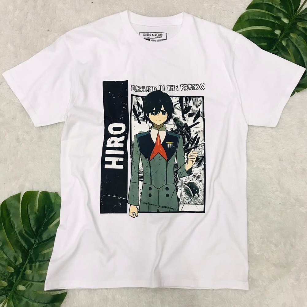 Tshirt Hiro Darling in The Franxx White Zero two Anime Manga Premium Unisex