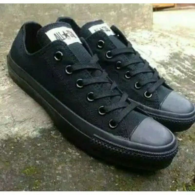 SEPATU CONVERS CT Hitam ALL STAR FULL BLACK LOW BNIB + BOX