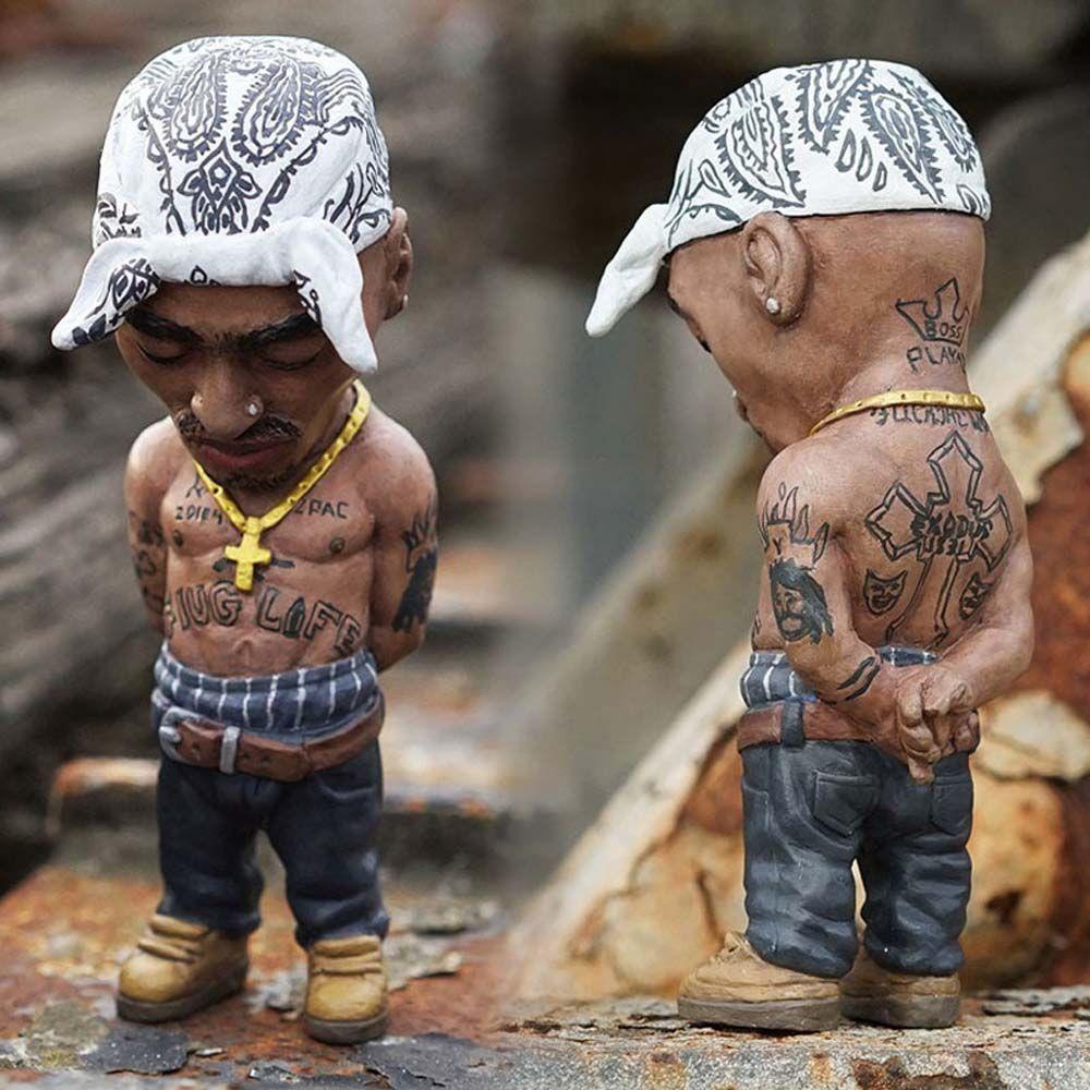 Agustin 2pac Tupac Figure Miniatur Model Kartun Figuals Dekorasi Desktop Model Mainan Aksesoris Interior Mobil Car Ornament