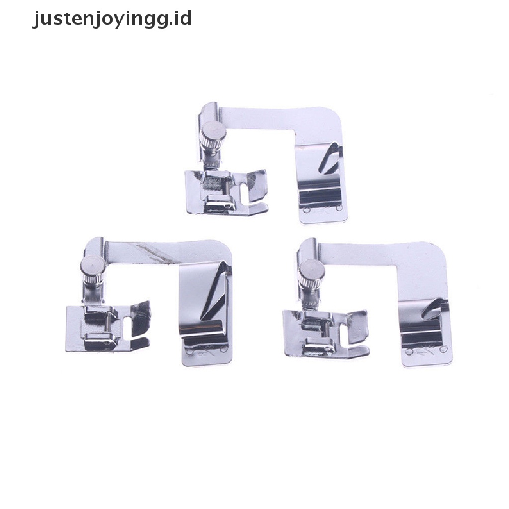 // justenjoyingg.id // 3Pcs Hemming Cloth Strip Presser Foot Sewing Machine Hemmer Rolled Hem ~