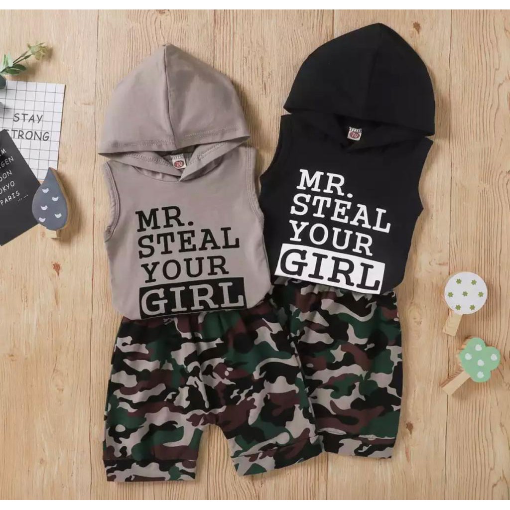 SETELAN ANAK BAJU ANAK HOODIE MR.STEAL 1-5 TAHUN BAJU ANAK LAKI LAKI SETELAN ANAK LAKI BAJU ANAK