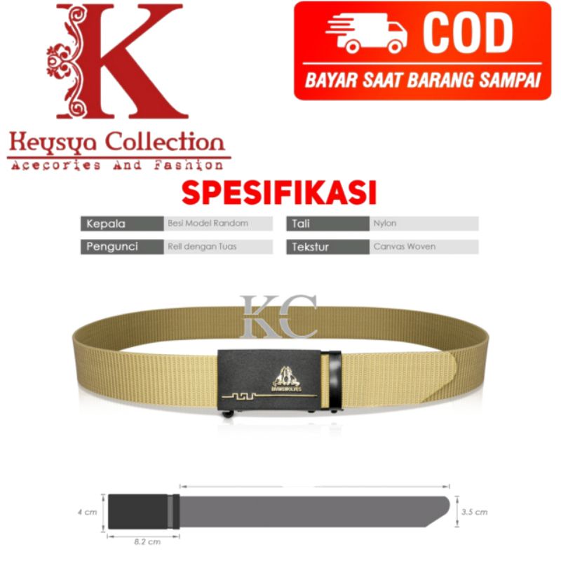 ikat pinggang pria sabuk pria tali pinggang prua canvas nylon gesper tactical pria pengait model rel