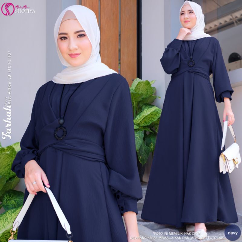 [READY BARU ] BELVANA BY SHOFIYA FASHION MUSLIM GAMIS DRESS MEWAH KEKINIAN ADEM KANCING BELAKANG TALI PINGGANG