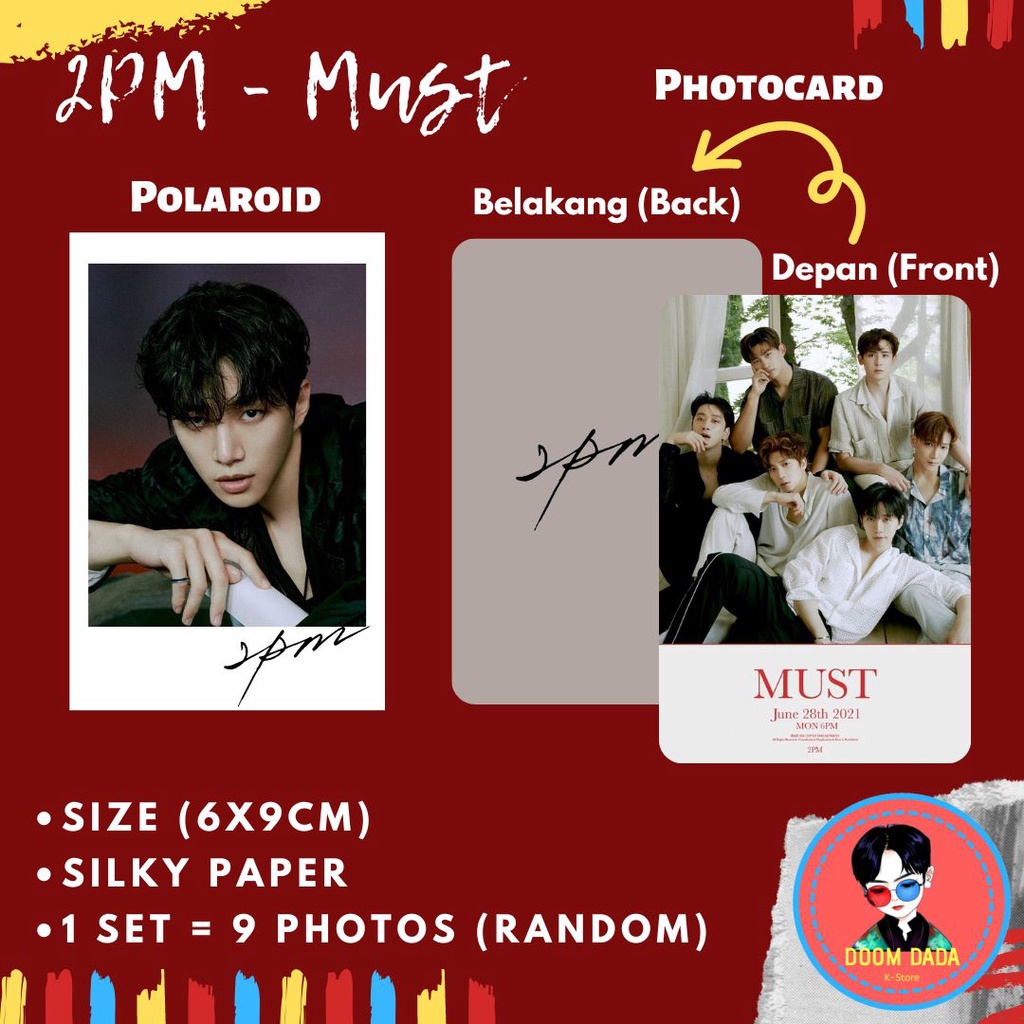 (ISI 9 PCS) Paket Polaroid 2PM MUST Taecyeon Junho Jun K Wooyoung Nickhun Chansung / Paket Photocard