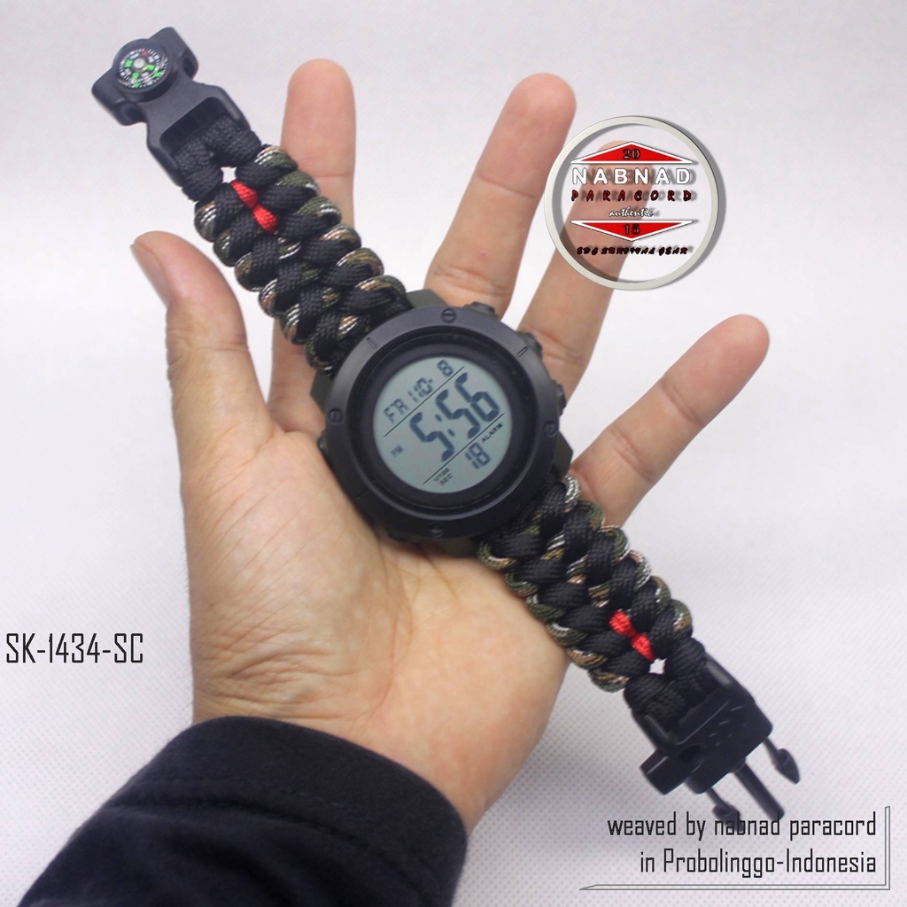 Nabnad Jam Tangan Paracord Dengan Strap Paracord Model Sanctified Pengait Buckle Survival Tactical D