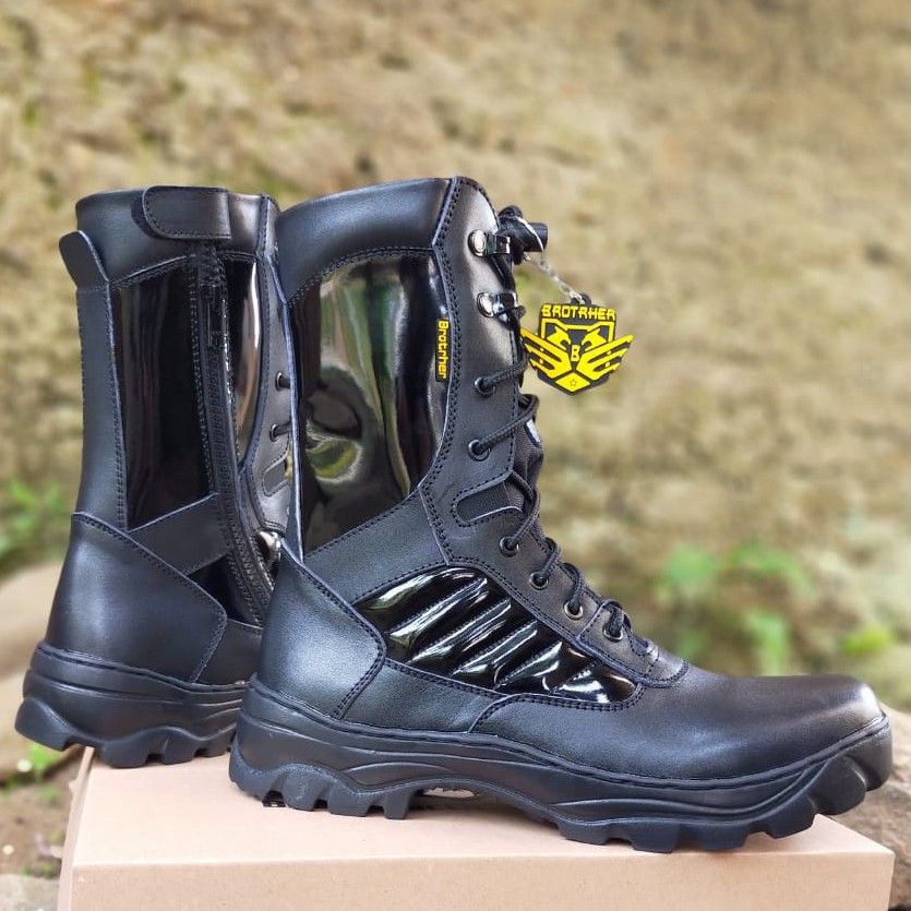 Sepatu Pdl BROTRHER Phantom Kulit Asli Sepatu PDL Tni Polri Security Satpam Sepatu Boots Pria Wanita